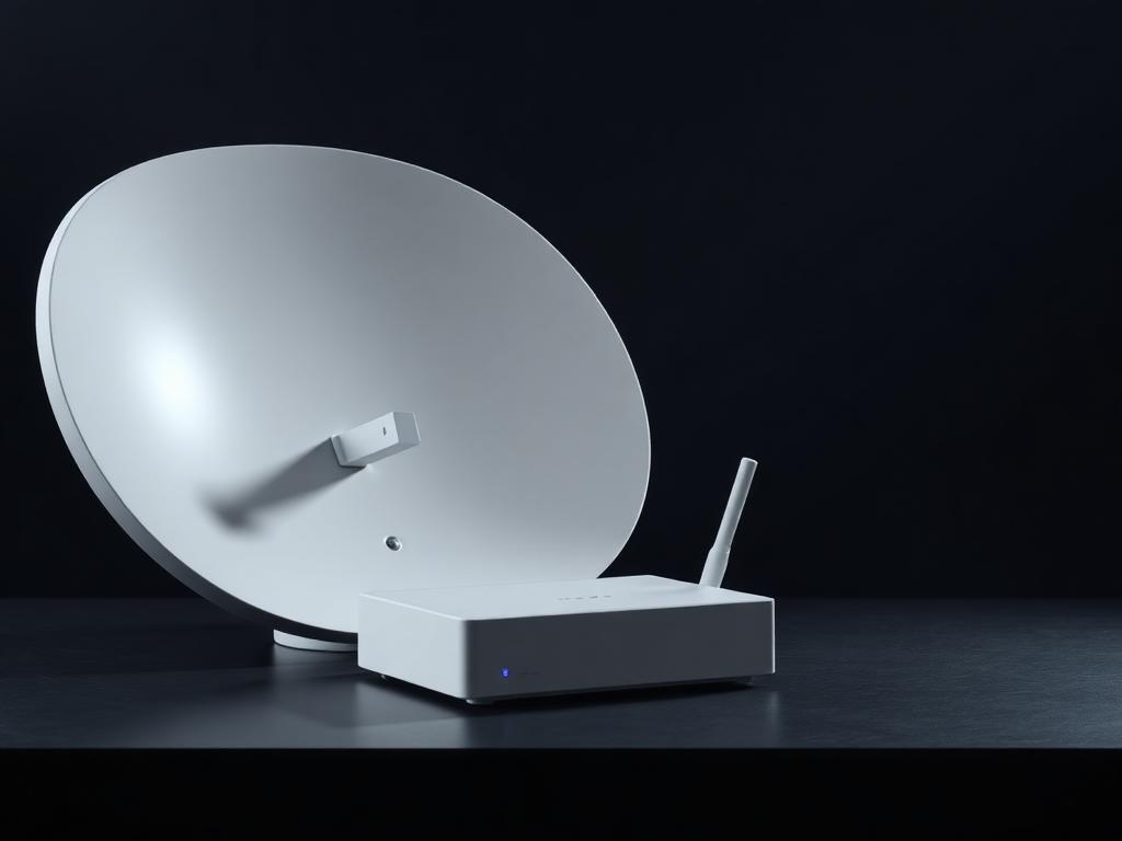 Starlink satellite dish terminal with wifi router