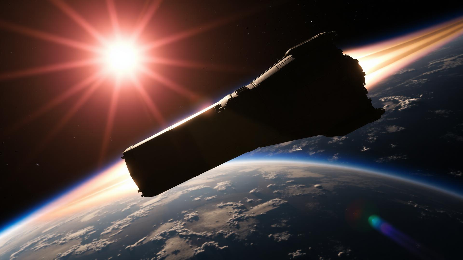 SpaceX starship in orbit